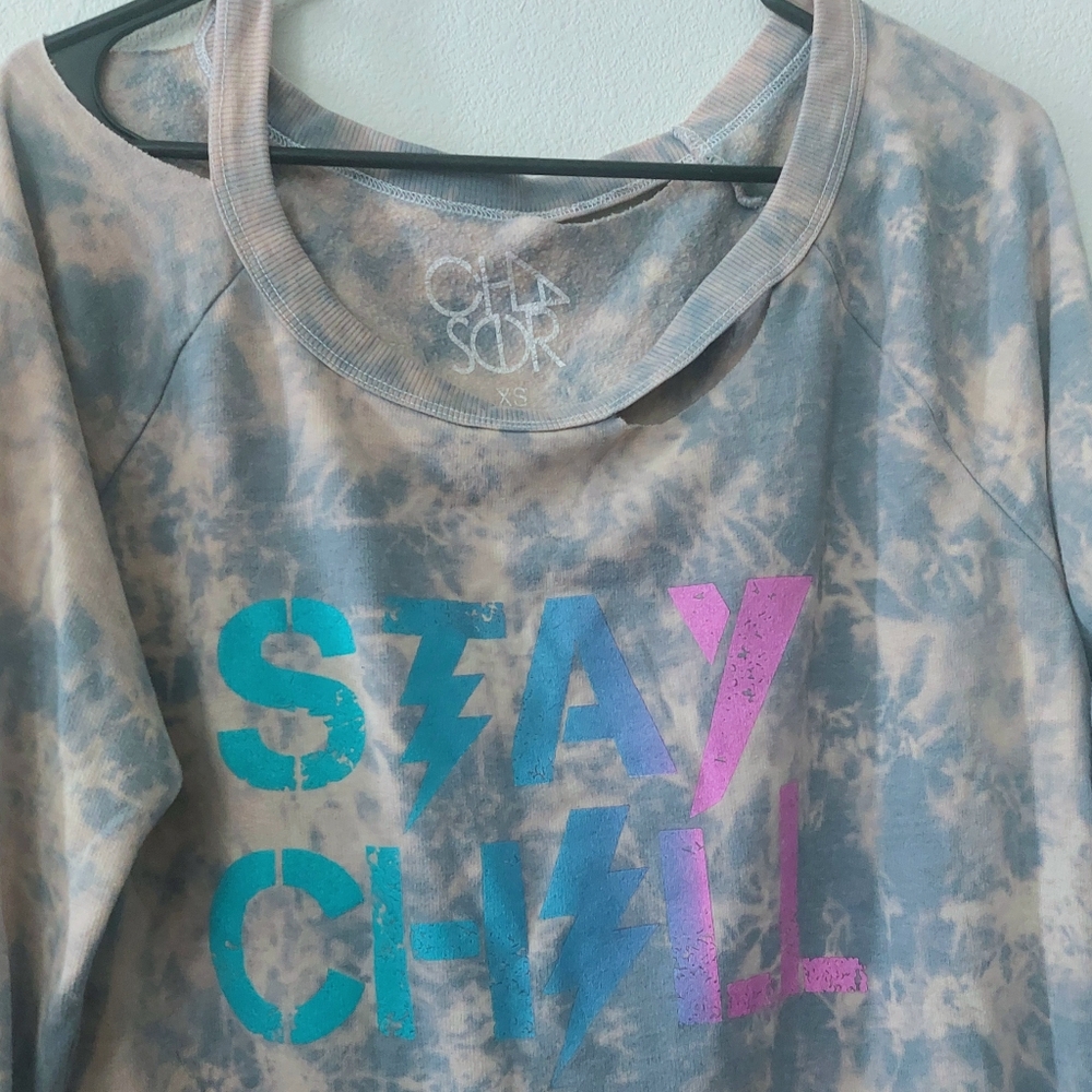 *HP* Chaser "Stay Chill" Graphic Distressed Sweatshirt - Picture 3 of 5